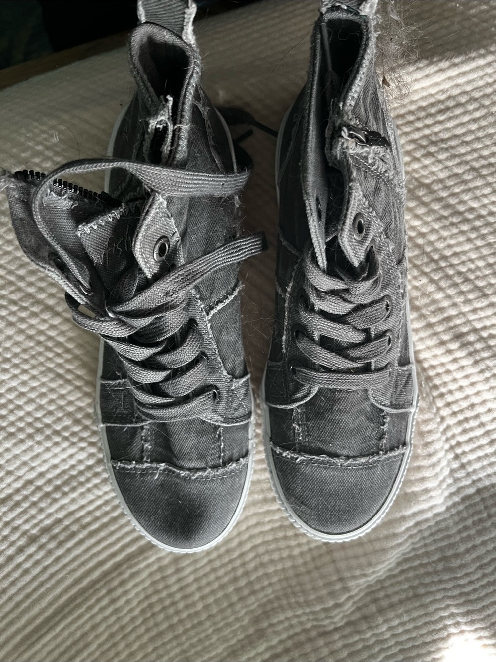 Malibu Women's Charcoal Canvas High-Top Sneakers